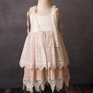 Dollcake Vintage Lace Tiered Dress, Girls Size 4